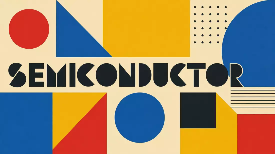 Geometrisches Bauhaus-Poster mit Schriftzug Semiconductor