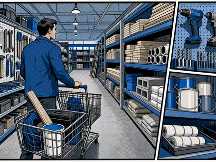 Pop-Art-Comicszene aus einem Baumarkt greift humorvoll das Geschäft von The Home Depot Inc., ISIN US4370761029 - Foto: THN