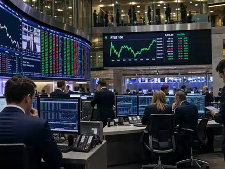 Börsen-Editorial mit Trading-Floor zeigt Kurscharts zur Marktnotierung von WPP plc (ISIN JE00B8KF9B49) an der Börse - Foto: THN