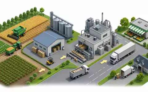 Imperial Brands PLC (GB0004544929): isometrische 3D-Grafik zeigt landwirtschaftliche Wertschöpfungskette von Feld bis Vertrieb - Foto: THN
