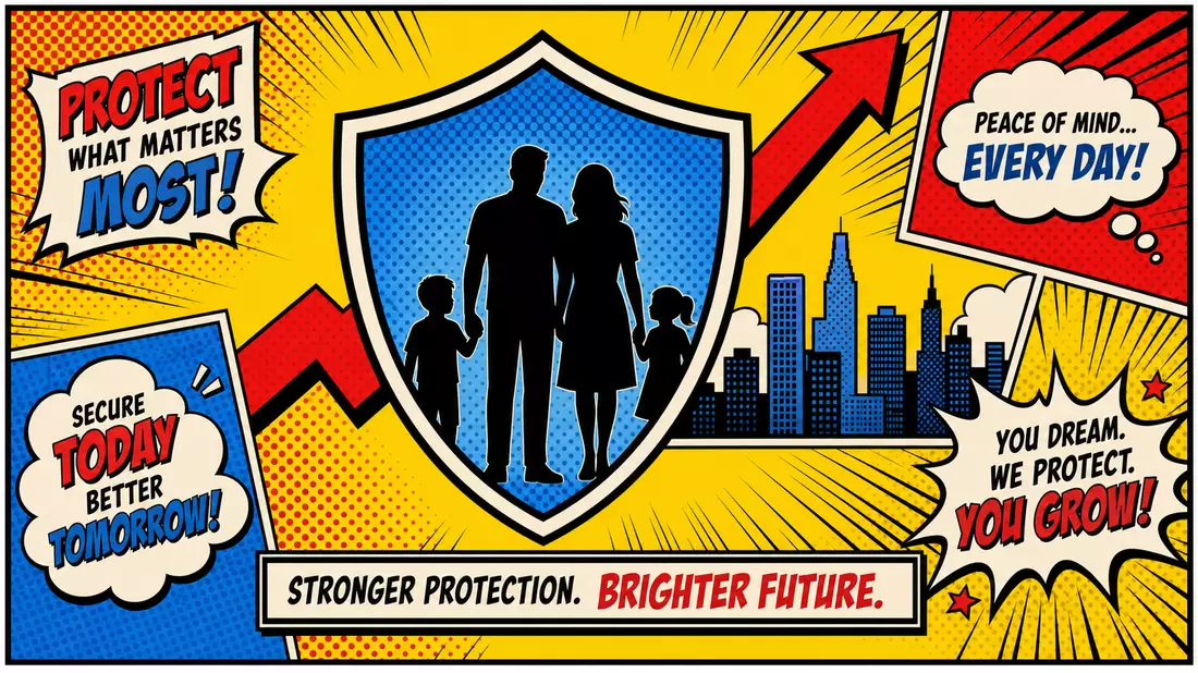 Pop-Art Comic Schild Familie Wachstum Legal & General Group plc GB0005603997