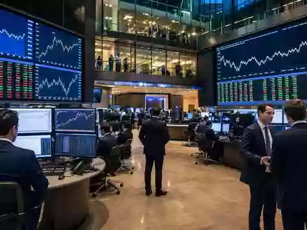 BT Group plc (ISIN GB0030913577) wird als Börsen-Editorial mit Handelsraum und FTSE-Kursdaten gezeigt - Foto: THN