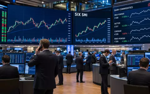 Börsen-Editorial-Foto vom Trading-Floor mit SIX SMI Charts symbolisiert Handel mit Emmi AG, ISIN CH0012829898 - Foto: THN