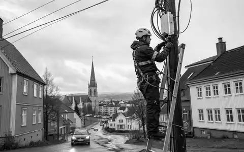Elisa Oyj FI0009007832 Techniker installiert Glasfaserkabel dokumentarisch schwarzweiß im urbanen Helsinki fotografiert - Foto: THN
