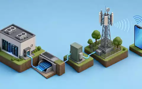 Elisa Oyj FI0009007832 isometrisches 3D-Diagramm zeigt komplette Netzwerk-Wertschöpfungskette von Sendemast bis zum Endgerät - Foto: THN