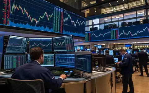 Börsen-Editorial zeigt einen Handelssaal mit Finanzcharts auf Bildschirmen, thematisch passend zur Kesko Oyj Aktie FI0009000202 - Foto: THN