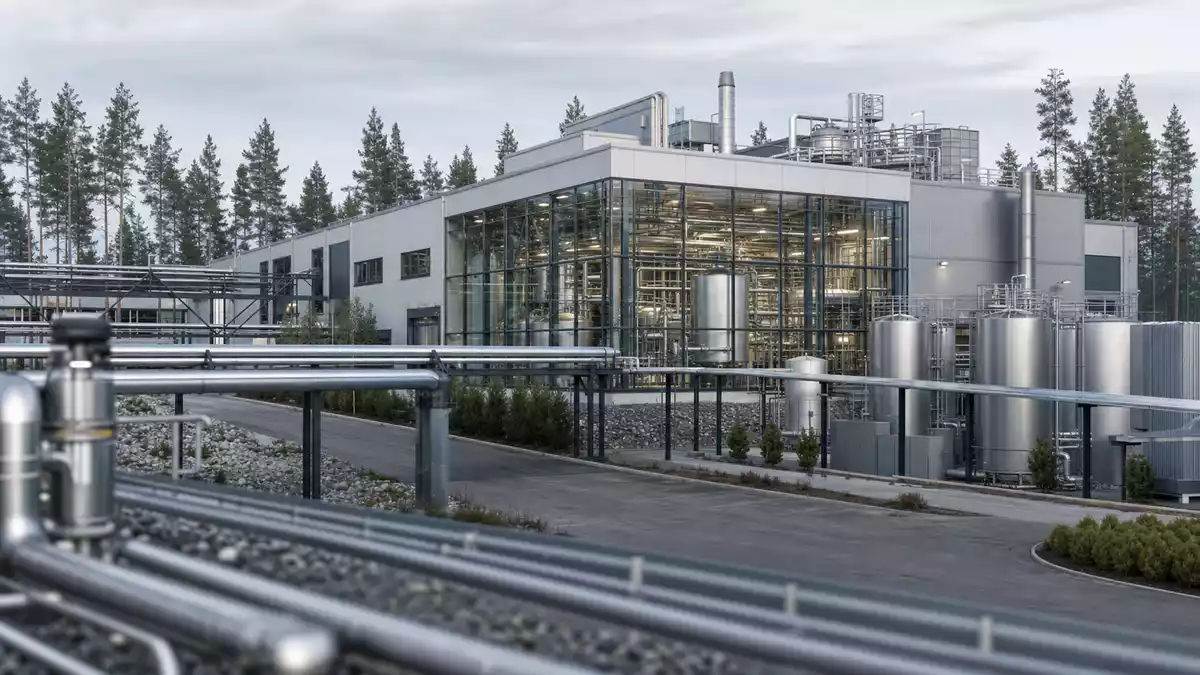 Moderne Pharmaproduktionsanlage bei Tageslicht, Orion Oyj FI0009014377
