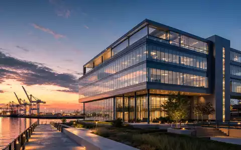 Architektur-Render eines modernen Bürohochhauses repräsentiert Wärtsilä Oyj Abp, Aktie ISIN FI0009003727, finnischen Energie- und Marinekonzern - Foto: THN