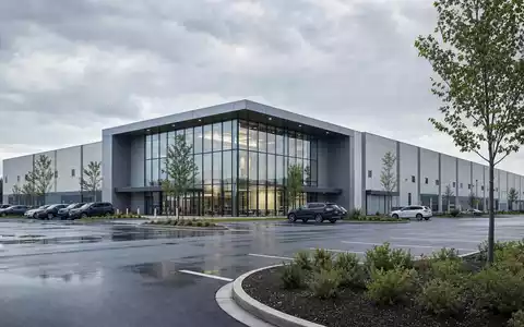 Ingersoll Rand US45687V1061 modernes Industriegebäude als fotorealistischer Architektur Render mit Glasfassade Maschinenbau - Foto: THN