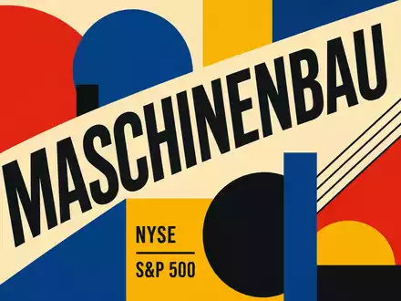 Ingersoll Rand US45687V1061 Bauhaus Poster mit MASCHINENBAU NYSE S&P 500 geometrischen Primärfarben und Konstruktivismus - Foto: THN