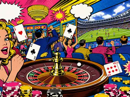 Caesars Entertainment als Pop Art Comic mit Kasino und Sportwetten, Aktie ISIN US12738T1034 im Index - Foto: THN