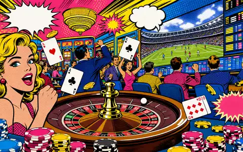 Caesars Entertainment als Pop Art Comic mit Kasino und Sportwetten, Aktie ISIN US12738T1034 im Index - Foto: THN
