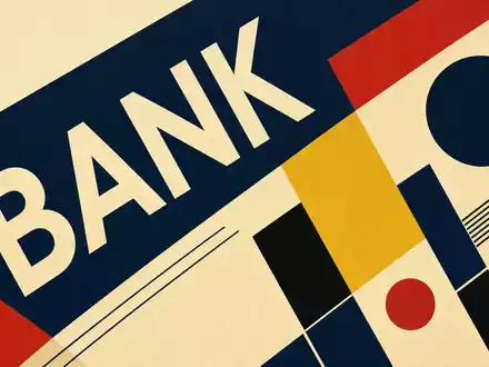 Capital One Financial Sektor BANK – Bauhaus-Poster mit geometrischen Formen und US1381731035 - Foto: THN
