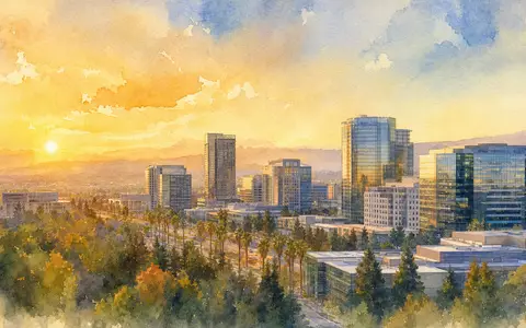 Aquarell-Ansicht von San Jose Skyline für Cadence Design Systems Aktie US12541W1027 Silicon Valley - Foto: THN
