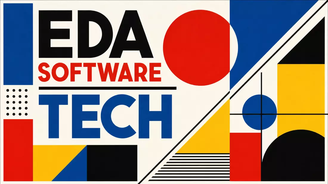 Bauhaus-Poster EDA SOFTWARE TECH geometrisch Primärfarben