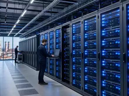Cancom SE Rechenzentrum in München mit ISIN DE0005419105 zeigt moderne Server-Infrastruktur und Cloud-Managed-Services - Foto: THN