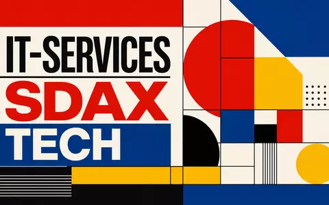 Cancom SE SDAX DE0005419105 als Bauhaus-Poster mit geometrischen Formen und IT-SERVICES TECH Schriftzug - Foto: THN