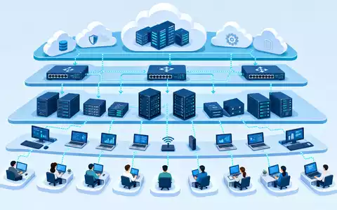 Cancom SE Managed Services DE0005419105 als isometrische Wertschöpfungskette von der Cloud bis zum Endanwender - Foto: THN