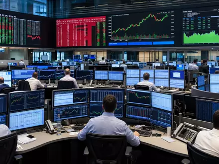 Cancom SE SDAX-Aktie DE0005419105 im Börsen-Editorial zeigt den Frankfurter Handelsparkett mit IT-Sektor-Charts - Foto: THN