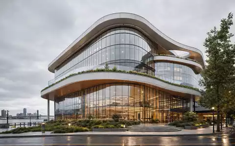 Campbell Soup Co. Konzerngebäude als modernes Architektur Render am Flussufer in Camden NJ, ISIN US1280301048 - Foto: THN