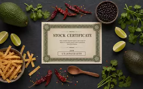 Chipotle Mexican Grill Aktien Zertifikat ISIN US1696561059 liegt auf einem Flatlay mit mexikanischen Zutaten - Foto: THN