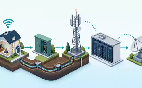 Charter Communications US16119P1084 isometrische 3D-Wertschöpfungskette von Haus über Verteilerkasten und Mast bis Rechenzentrum - Foto: THN