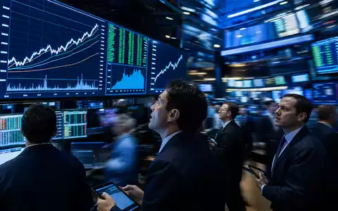 Keysight Technologies (US49338L1035) zeigt ein Börsen-Editorial mit belebtem Trading-Floor und steigenden Elektronik-Sektor-Charts im Hintergrund - Foto: THN
