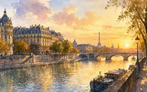 Aquarellgemälde der Seine in Paris versinnbildlicht Kering S.A. mit ISIN FR0000121485 an der Börse - Foto: THN