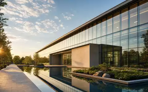 Architektur-Rendering eines modernen gläsernen Bürogebäudes steht symbolisch für den Unternehmenssitz von Kenvue mit ISIN US49177J1025 - Foto: THN