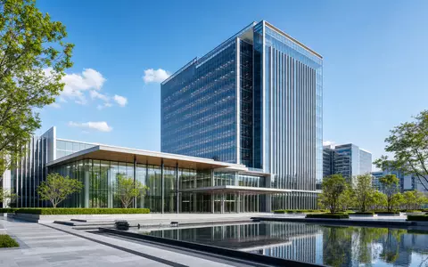 Architektur-Render einer gläsernen Firmenzentrale symbolisiert den Hauptsitz von Keurig Dr Pepper (ISIN US49271V1008) im Getränkesektor - Foto: THN
