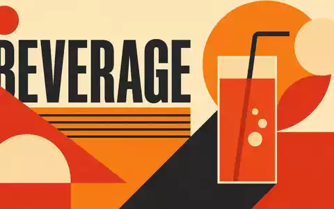 Bauhaus-Poster mit geometrischen Formen und Schriftzug BEVERAGE repräsentiert Branche von Keurig Dr Pepper US49271V1008 - Foto: THN