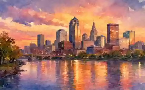 KeyCorp mit ISIN US4932671088 hat ihren Hauptsitz in einer amerikanischen Großstadt, hier als Aquarell dargestellt - Foto: THN