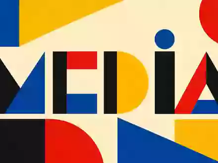 ProSiebenSat.1 Media DE000PSM7770 wird als Bauhaus-Poster mit geometrischen Formen und dem Sektor-Schriftzug MEDIA dargestellt - Foto: THN