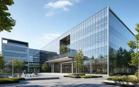 Architektur-Render eines modernen Bürogebäudes repräsentiert Public Service Ent. Aktie US7445731067 im Energiesektor symbolisch - Foto: THN
