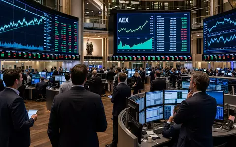 Börsen-Editorial mit Trading-Floor und AEX-Kürzel repräsentiert Prosus N.V., ISIN NL0013654783, gelistet an Euronext Amsterdam Börse - Foto: THN