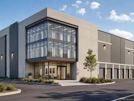 Architektur-Render eines modernen Lagergebäudes repräsentiert Public Storage, Aktie ISIN US74460W1099, als führenden Immobilien-REIT - Foto: THN