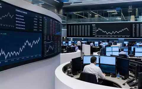 Wacker Chemie AG (DE000WCH8881) wird im redaktionellen Bild eines Handelsraums mit Chemie-Sektor-Charts gezeigt - Foto: THN