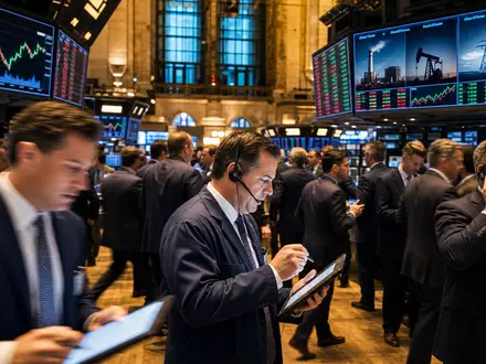 Börsen-Editorial mit Trading-Floor und Industrie-Charts symbolisiert Börsennotierung von W.W. Grainger Inc, US3848021040 - Foto: THN