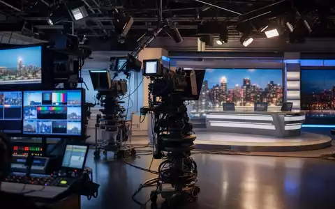 Vivendi SE (FR0000127771) betreibt Medienstudios; dieses Bild zeigt ein realistisches TV-Studio mit Kameratechnik und Regie - Foto: THN