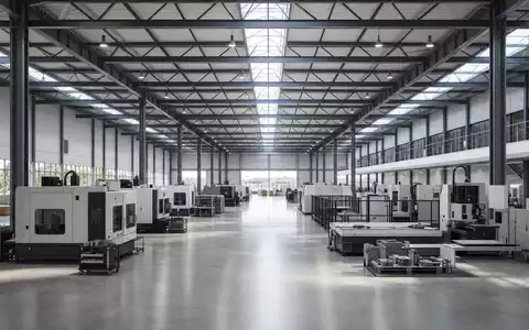 Nordson Corporation US6556631025 präsentiert ein Architektur-Rendering einer großen modernen industriellen Fabrikhalle mit Präzisionsmaschinen - Foto: THN