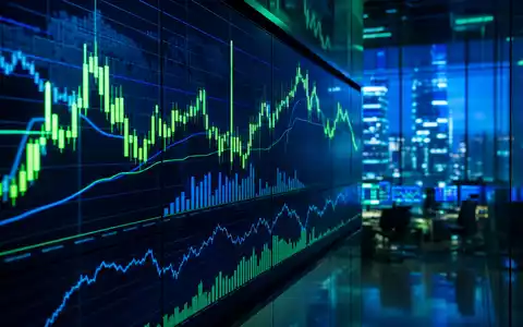 Nordson Corporation US6556631025 visualisiert als Börsen-Editorial mit abstrakten NASDAQ-Kurscharts in einem modernen Handelsraum - Foto: THN