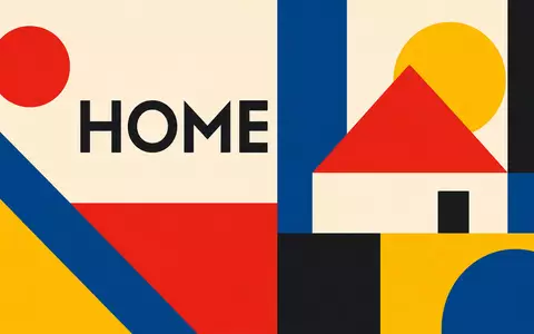 Electrolux AB (ISIN SE0016589188) als Bauhaus-Poster zeigt geometrische Formen mit dem Sektor-Kürzel HOME prominent platziert - Foto: THN