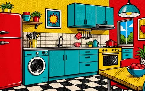Electrolux AB (ISIN SE0016589188) als Pop-Art-Comic zeigt eine stilisierte Küche mit bunten farbenfrohen Haushaltsgeräten - Foto: THN