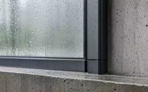 Castellum AB (SE0021921319) verwaltet hochwertige Gebäudehüllen, hier als Makroaufnahme einer Glasfassade mit Betonstruktur gezeigt - Foto: THN