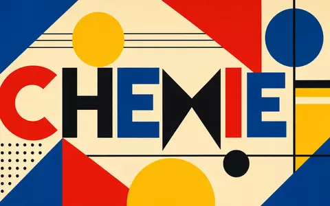 Clariant AG (CH0012142631) als Bauhaus-Poster mit geometrischen Formen, Grundfarben und Sektor-KĂŒrzel in klarer Typografie - Foto: THN