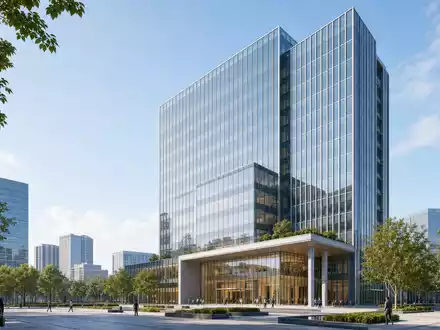 Baloise Holding AG (CH0012410517) zeigt gläserne Firmenzentrale als architektonisches Render mit klaren Linien und modernem - Foto: THN