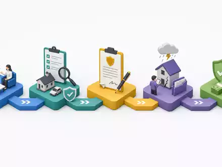 Baloise Holding AG (CH0012410517) als isometrisches 3D-Diagramm der Wertschöpfungskette mit stilisierten Icons und Verbindungslinien - Foto: THN
