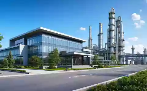Architektur-Render einer modernen Chemieanlage visualisiert die Infrastruktur von EMS-Chemie Holding AG, ISIN CH0016440353, futuristisch gestaltet - Foto: THN