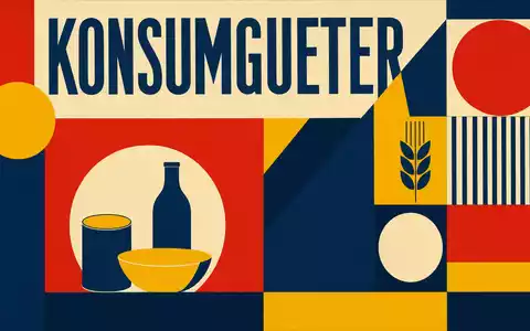 Hormel Foods US4404521001 – Bauhaus-Poster mit geometrischen Formen und KONSUMGUETER Sektor-Text in Primärfarben - Foto: THN