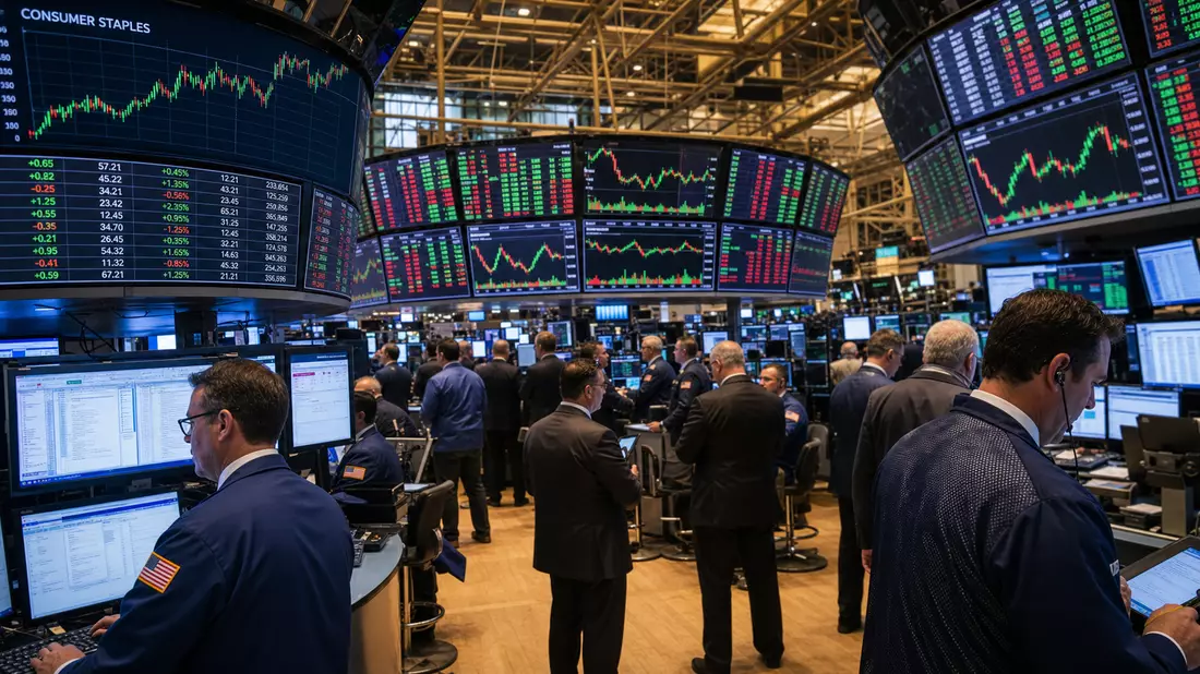 NYSE Börsensaal Consumer Staples Aktiencharts Bildschirme Händler Hormel Foods Sektor